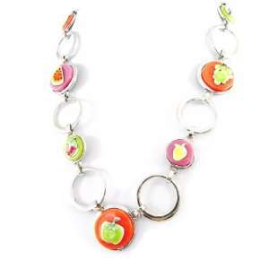   necklace french touch Salade De Fruits pink orange green. Jewelry
