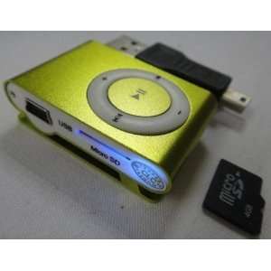  4GB Micro SD card included Metal Mini Clip MP3 Player 