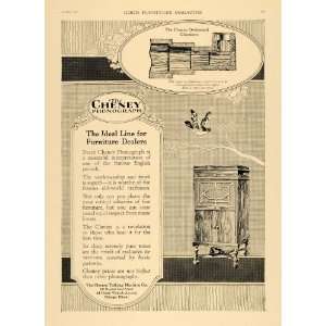  1919 Ad Cheney Talking Machine Phonograph Wood Cabinet 