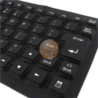 USB 2.0 Silicone Flexible Laptop Computer Keyboard Blk  
