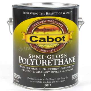Gallon of Cabot SEMI GLOSS Fast Drying Polyurethane  