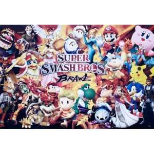  Super Smash Brothers Brawl POSTER 34 X 23.5 Pokemon Super Mario 
