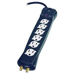 Surge Protector With Coaxial Protection (6 Outlets) (Surge Protectors 