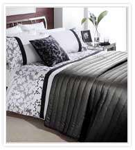 Black White & Grey Bedding or Bedspread or Cushion  