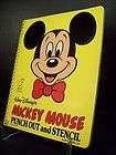 Vtg 1988 Walt Disneys Mickey Mouse Punch Out and Stencil Book Unused