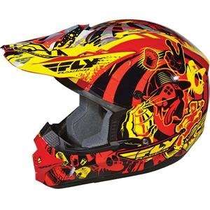   Racing Youth Kinetic Graphitti Helmet   Youth Large/Red/Yellow/Silver
