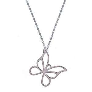 Tiffany Inspired Sterling Silver Butterfly Pendant Necklace 20 (16 