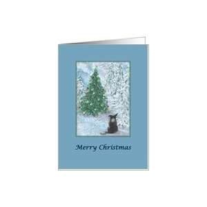  merry christmas, Border Collie, Christmas tree, Card 