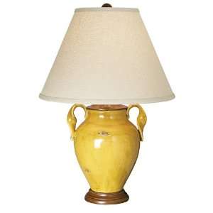  Mustard Yellow Ceramic Pottery Tuscan Table Lamp