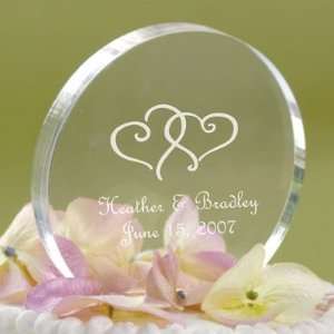  Personalized Wedding Cake Topper   Round