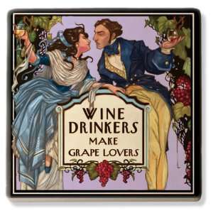 Wine Drinkers Make Grape Lovers  Old World Charm Ceramic Trivet (6 