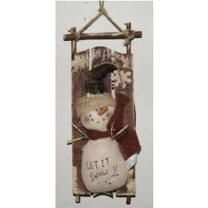   Winter Let It Snow Snowman Sled Ornament NEW: Everything Else